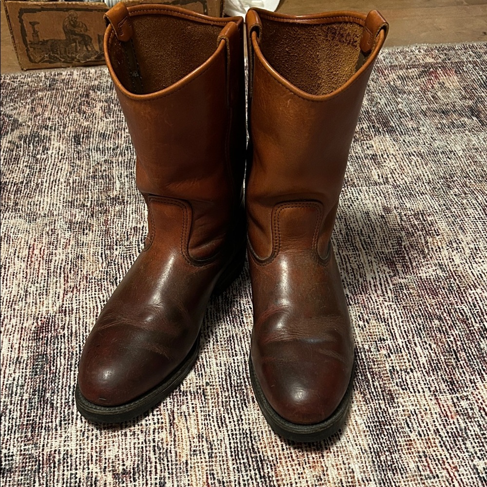 Vintage Red Wing Shoes Brown Pecos Cowboy Boots - Picture 1 of 13